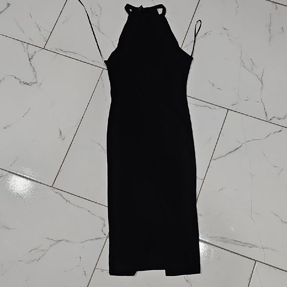 Forever 21 Black Ribbed Midi Dress – Size Small